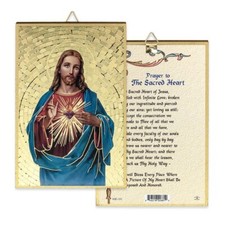 Sacred Heart of Jesus - Gold Foil Mosaic Plaque 4" x 6"