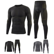 Thermal Underwear for Men Long Johns Top Bottom Set Base Layer Compression Gear