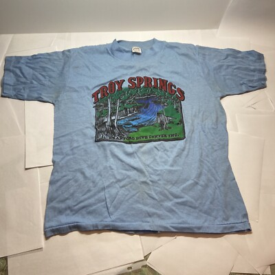 #ad #ad Vintage Souvenir Advertising Kids T Shirt M Troy Springs Dive Center Branford FL $23.00