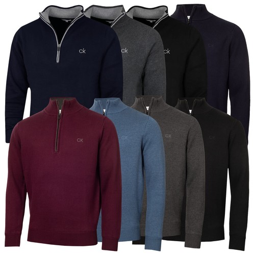 Calvin Klein Mens 2025 Lined Chunky Windproof Lined 1/2 Zip Sweater 38% OFF RRP