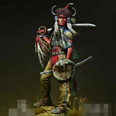 #ad 1 24 Resin Figure Model Kit Native American Indian Sioux Warrior Unpainted $31.68