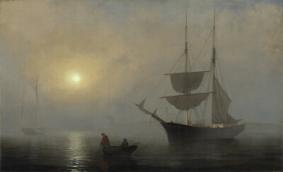 Fitz Henry Lane - Ship in Fog, Gloucester Harbor (1860) - 17''x22'' Fine Art Print