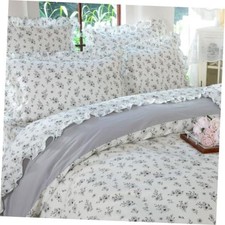 Duvet Cover Set 3-Piece 100 Cotton Queen Classic Black White Floral