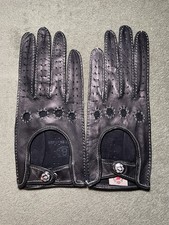 Gants de conduite en cuir d'agneau noir Fratelli Orsini, taille 8, non doublés