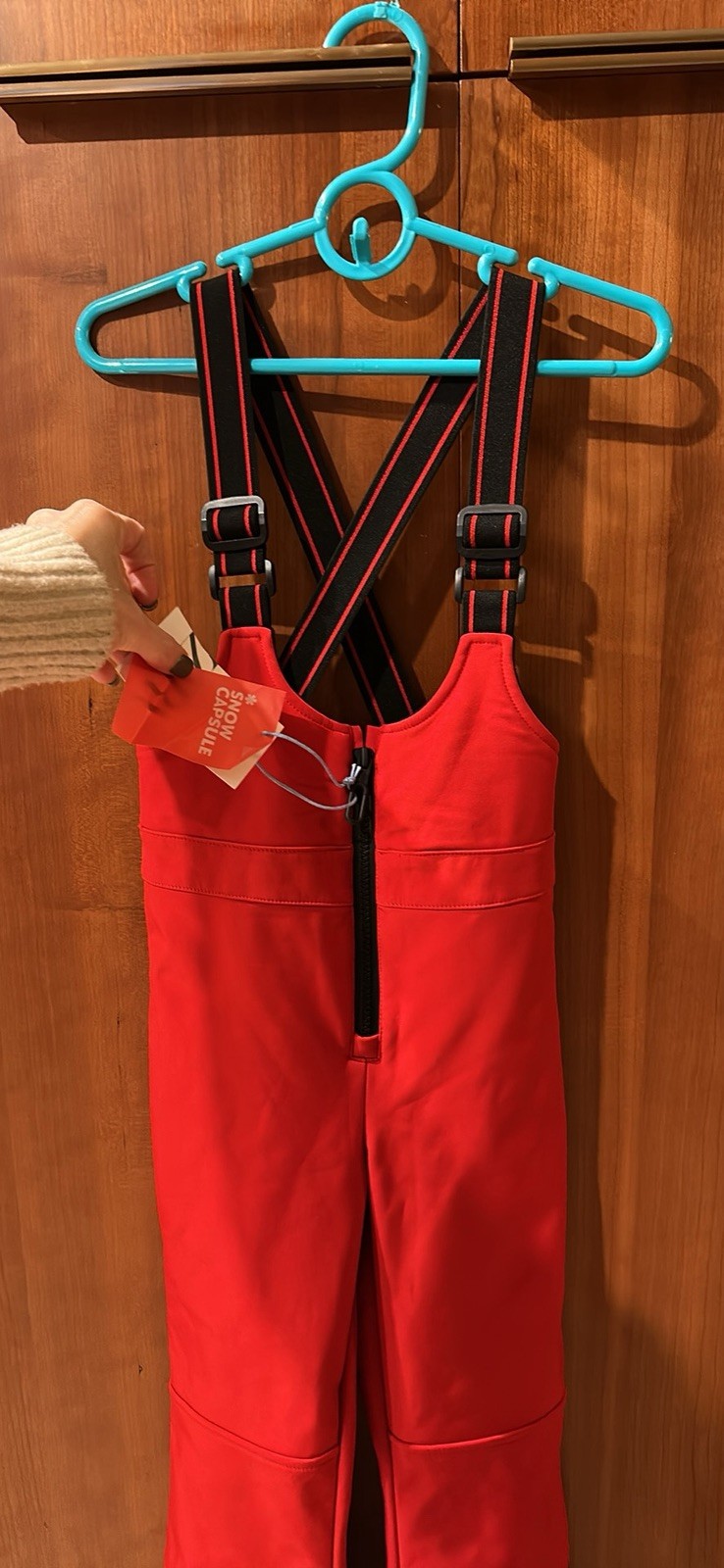 ZARA Kids Unisex Red Ski Snow Bibs Pants Size 8-9 with Straps