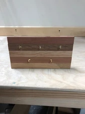 Handmade wooden key rack with metal hooks for mounting---10" X 5 3/8" X 2"