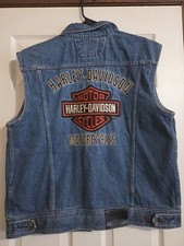 Harley Davidson Men  s Large Jean Vest Vintage