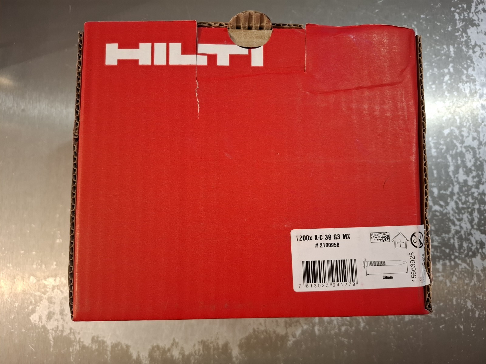 Clous Hilti X-C 39MX de 39mm pour cloueurs à gaz GX 120 et GX 3 en boîte de 1200 pièces
