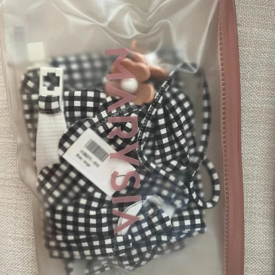 Marysia Antibes Flower Mallot (One Piece Bathing Suit) Black Gingham Size L NWT - Image 3 of 4