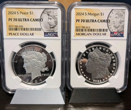 2024 S Morgan Peace Proof Silver Dollar 2-Coin Set PF70