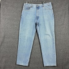 Vintage Levis 550 Denim Jeans Mens 40x30 Light Wash Relaxed Fit Made USA