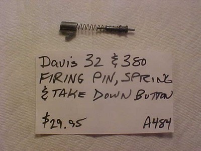 Item# A484 - Davis 32 & 380 ACP Firing Pin, Spring & Take Down Button