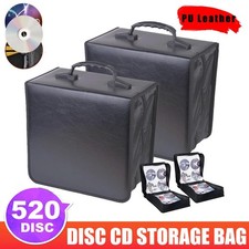 2 Pack 520 Capacity DVD Binder Case CD Wallets Storage Organizer Holder Booklet