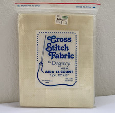 Counted Cross Stitch Fabric Aida Cloth 14 Count Regency Mills 12"x18" Cream NEW