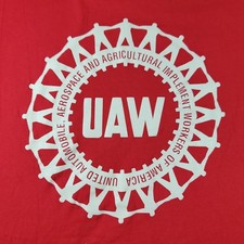 UAW Local 4811 Union Made In Usa Red L Shirt Automobile Aerospace Agricultural