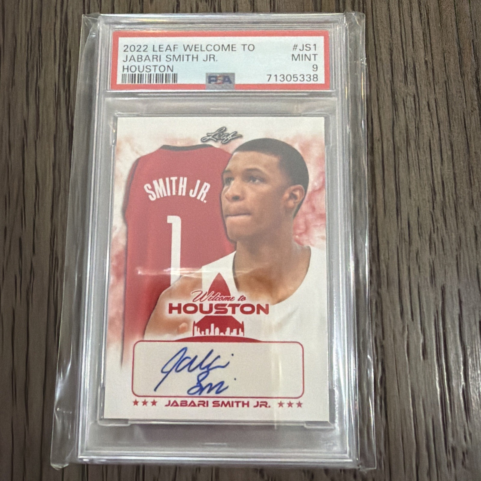 2022 Leaf Jabari Smith Jr Welcome To Houston Rookie Auto RC #'d /112 PSA 9
