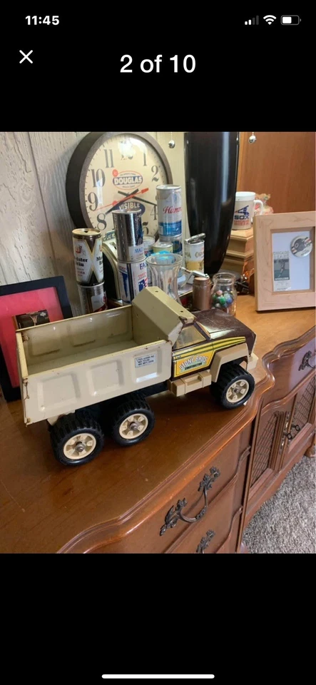 Camión de volteo Tonka 1980 vintage construcción metal prensado GC Stony Brothers Foto 3 de 4