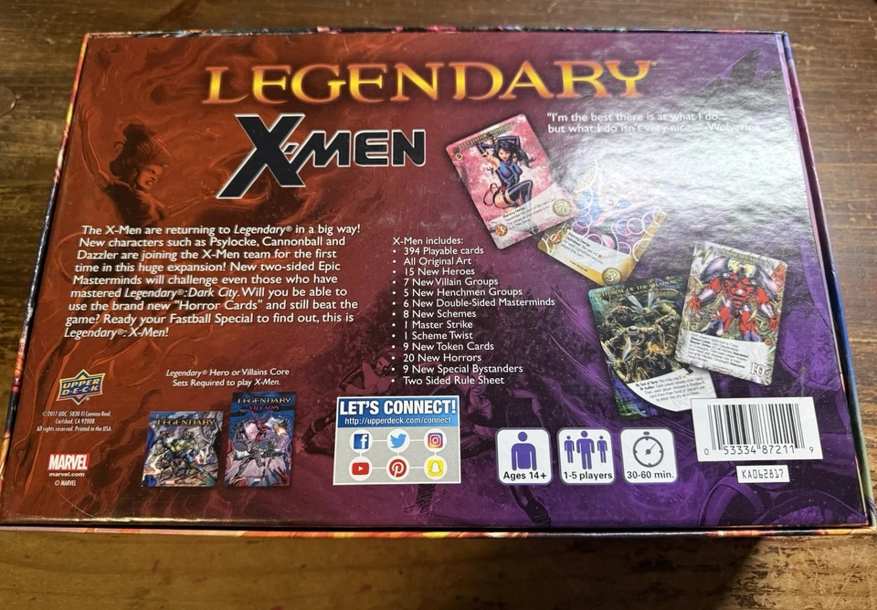 Expansión Legendary X-MEN - TARJETAS - RARAS AGOTADAS - Construcción de mazos Marvel Foto 2 de 3