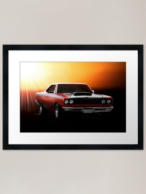 1969 Plymouth Roadrunner 440 gerahmtes gerahmtes Wandbild Poster Leinwanddruck Bild