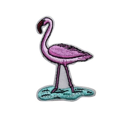 Pink Flamingo Embroidered Iron On Patch - Boys Girls Scouts 94-R