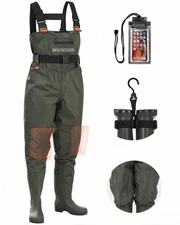Fishing Waders for Men Women - 2-Ply Nylon/PVC Waterproof Hunting Chest Wader...