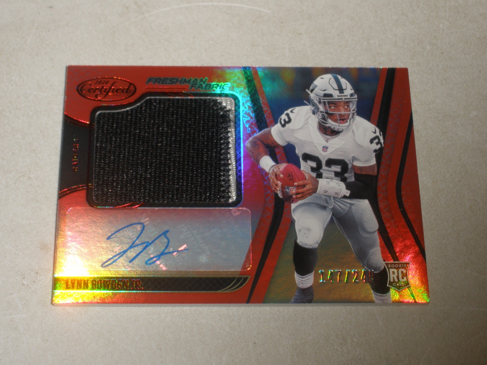 Lynn Bowden Jr. Panini Certified #234 Signature Jersey-Mirror Red