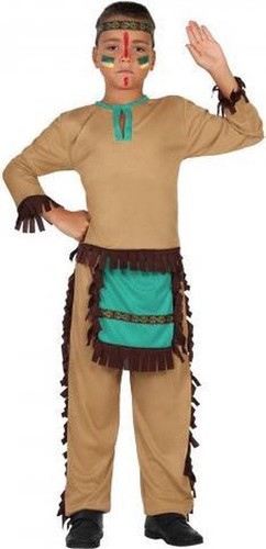 costume carnevale indiano pellerossa bambino 5-7 anni