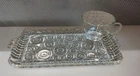 Vintage Anchor Hocking Colonial Lady Serva Snack Tray Set 1950's Bubble Circle