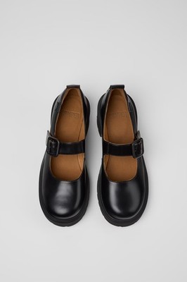 CAMPER Women's Milah Leather Mary Jane Shoes, Black, US Size 7.5