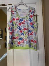 Be Inspired Floral Sleeveless Top Tee Tank XL Made in USA - Excellent