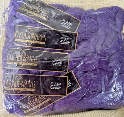 Lot 10 Cascade Yarns Success 50% Alpaca/50% Mulberry Silk Purple 1.75 oz/123 yd