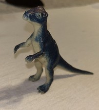 Vintage Green Blue Figure Figurine Pachycephalosaurus Dinosaur Toy 3 1/4  Tall