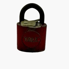 YALE Padlock Red Antique Lock with Key Workin...