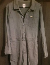 Lee Heritage Coverall Women s XL Dark Muted Gray Button-Up Jumpsuit