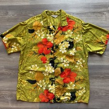 Vintage 60s 70s Reef Hawaiian Loop Collar Rayon Shirt Mens Size Large Camp