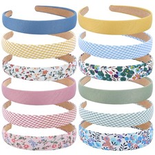 12 Pcs Floral Headbands for Women Girls Fashion Hair Bands Summer Flower Wide