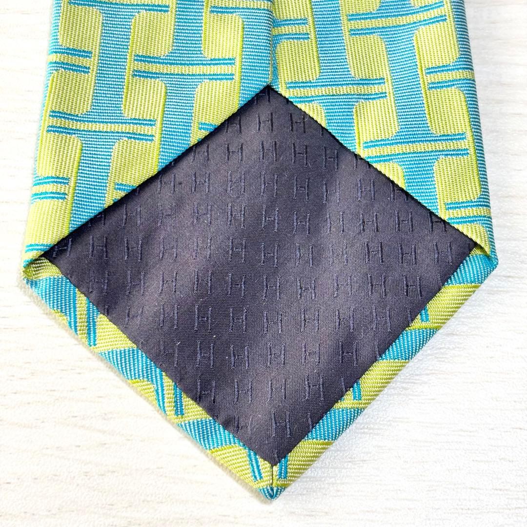 HERMES H pattern superb condition geometric tie m… - image 4