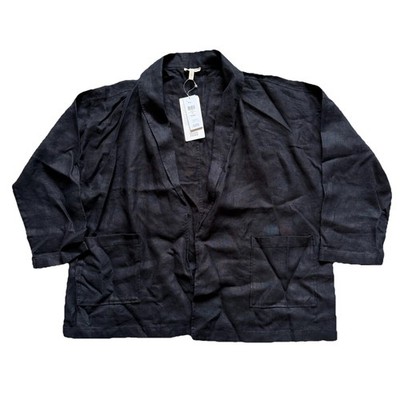 Eileen Fisher Womens L Open Front Linen Classy Spring The Kimono Jacket Cardigan
