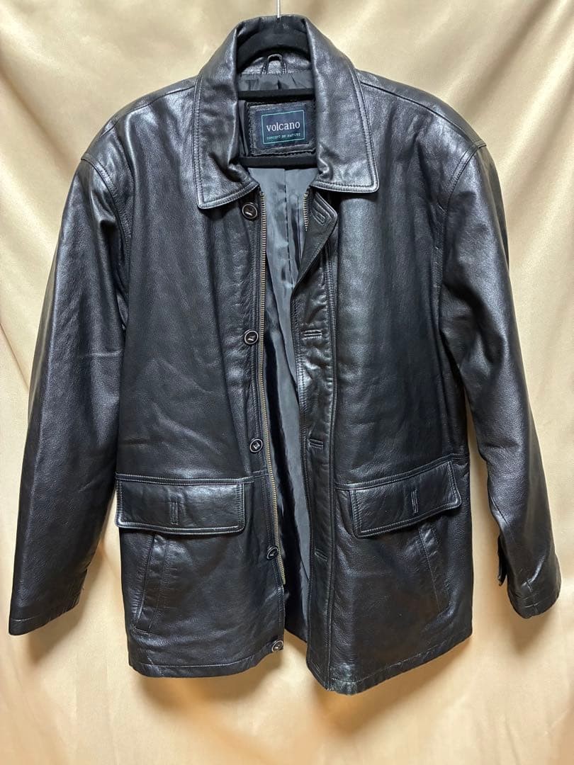 volcano black leather jacket - image 1