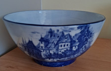 Late Mayers bowl Keeling & Co Blue & White transfer print castles circa 1890 VGC