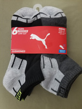 New Mens Puma 6 Pair Low Cut Athletic Socks.