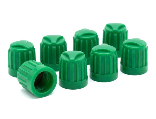 8X GREEN Plastic Tire Valves Air Dust Cover Stem Caps for Wheel Car SUV Bike 