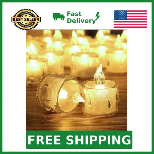 SupBri 12Pcs Tea Lights Candles Battery Operated, Crystal LED Candles | Cryst... - product listing photo