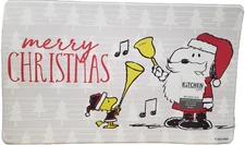 Thin PVC Floor Mat (18"x30") PEANUTS CHARACTERS MAKING MUSIC,MERRY CHRISTMAS, KD