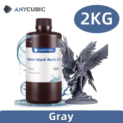 2KG ANYCUBIC Water Washable Resin UV Photopolymer Harz für LCD Resin 3D Drucker