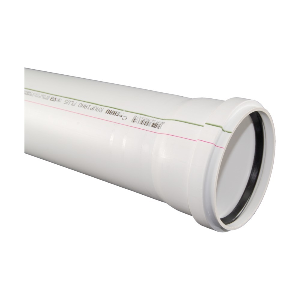 Rehau Raupiano Plus Abflussrohr Dn 110, Baulänge 1000 Mm, 11202941222 - Image 2