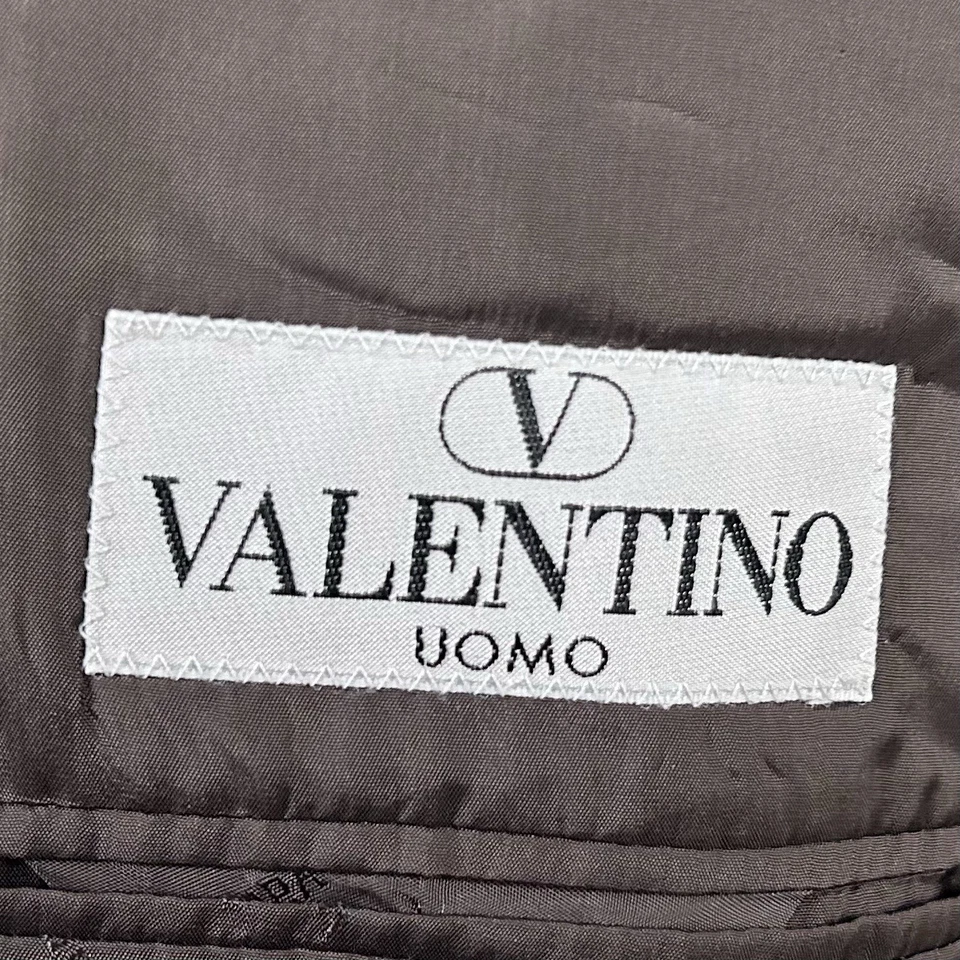 Blazer Valentino Uomo 48L Vintage Lana Verde Oscuro Gris Dorado Dos Botones Italia Foto 3 de 4