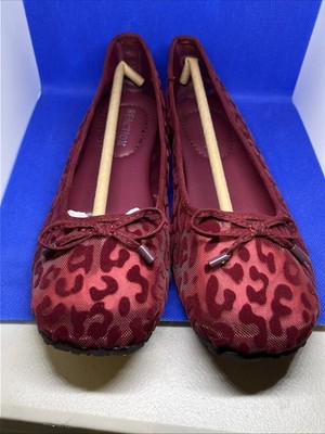 Kenneth Cole Reaction Red Leopard Mesh Elstree Ballet Flats Shoes Women s M 6.5