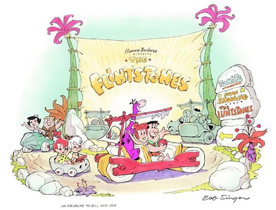 Hanna Barbera Presents THE FLINTSTONES In TRIBUTE To BILL & JOE Print Bob Singer