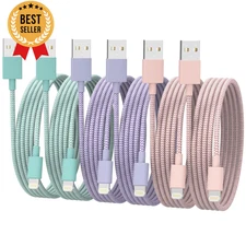 iPhone Charger Cable MFi Certified 6Pack Fast Charging Long Lightning USB Cord